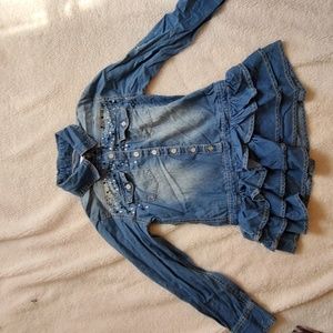 2 for $20 EUC Justice denim button up shirt/dress
